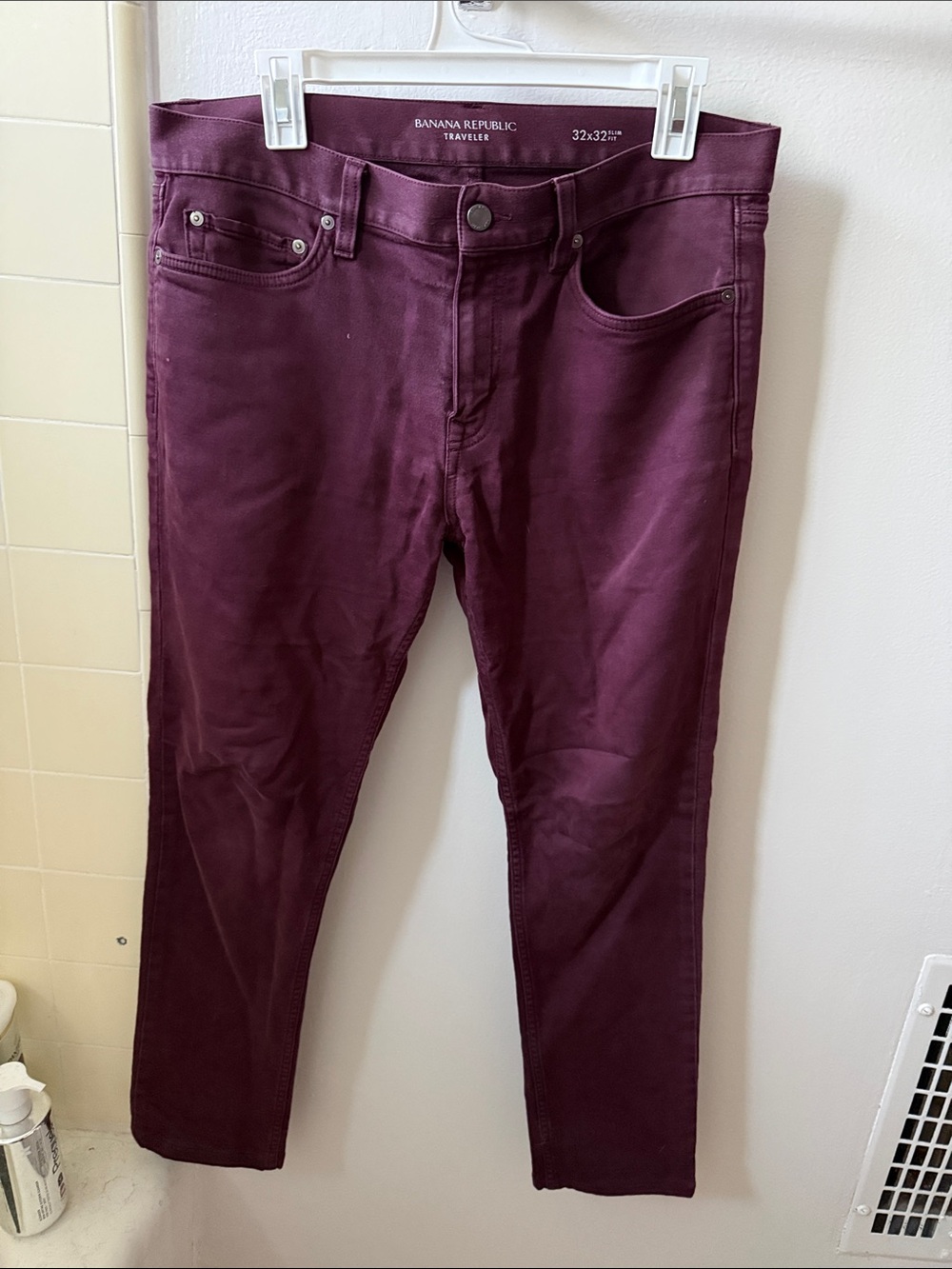 Banana Republic Slim Traveler Jeans in Plum